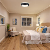 Modern LED Ceiling Light, 24W 4000K Black Metal Flush Mount Lamp 11.8 Inch for Bedroom, Living Room, Kitchen, Bathroom, Hallway, Dining Room, Lounge