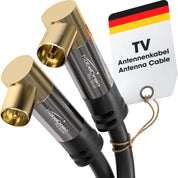 KabelDirekt – 4K TV Aerial Cable, Coaxial Cable, 90° Angled – 10m – Digital & Analogue – Available in 0.5-20m (Angled Plug/Socket, DVB-C/DVB-T/DVB-S, black)