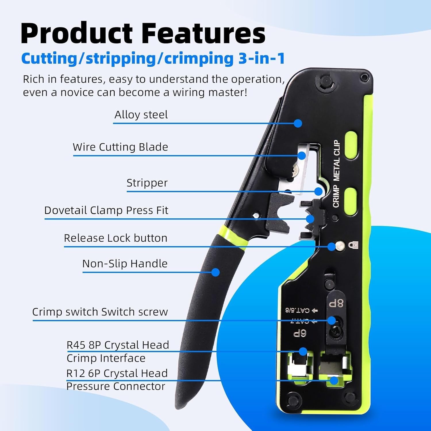 RJ45 Crimp Tool Kit 107 in 1 Ethernet Set