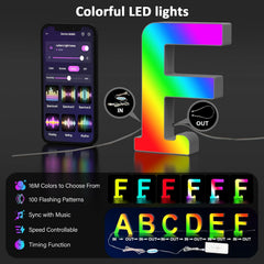 LED Light Up Letter F USB Colour Changing Night Light