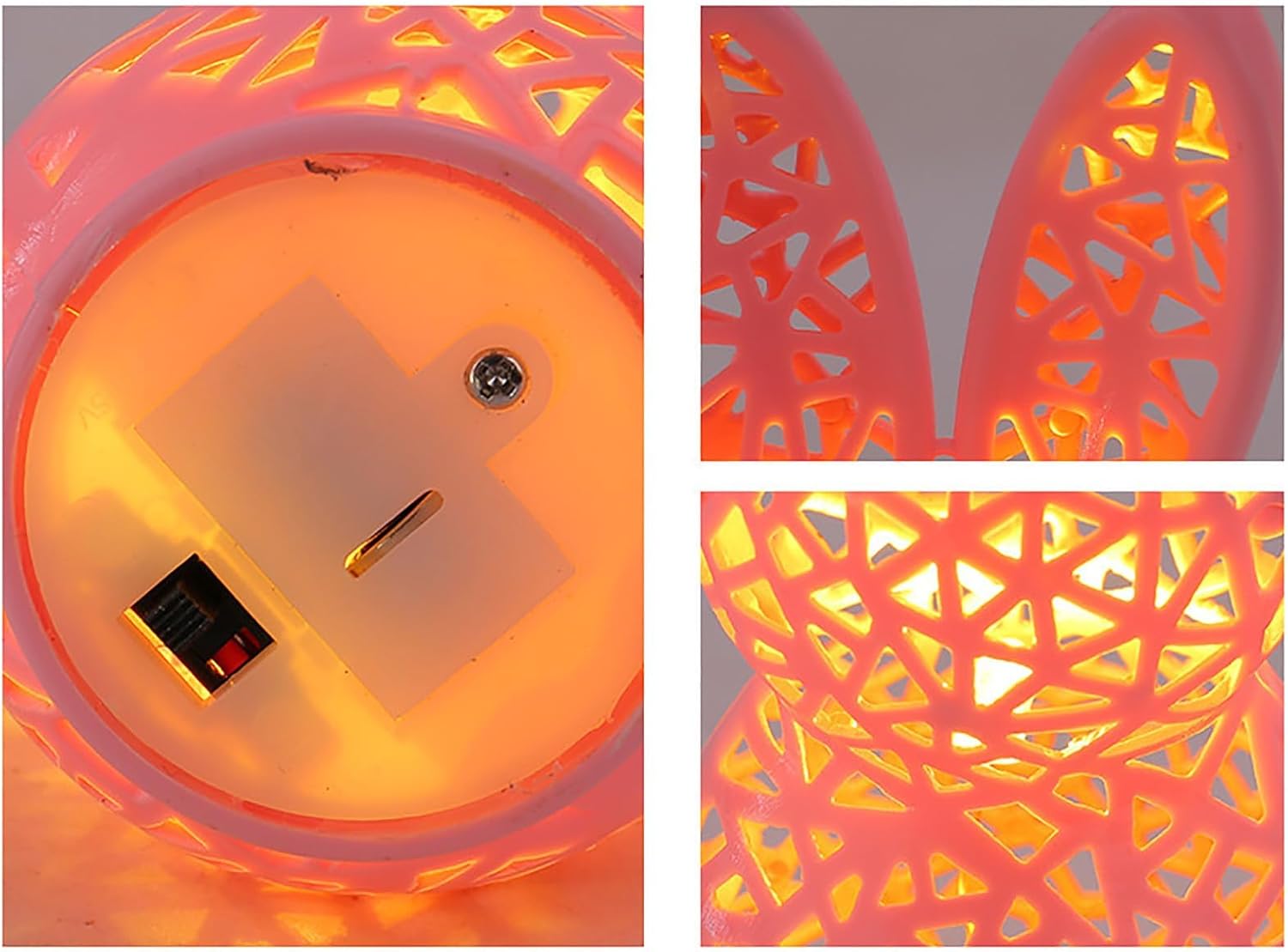 Lighted Easter Bunny Figurine Lamp – Hollow 3D Printed LED Rabbit Decorative Light