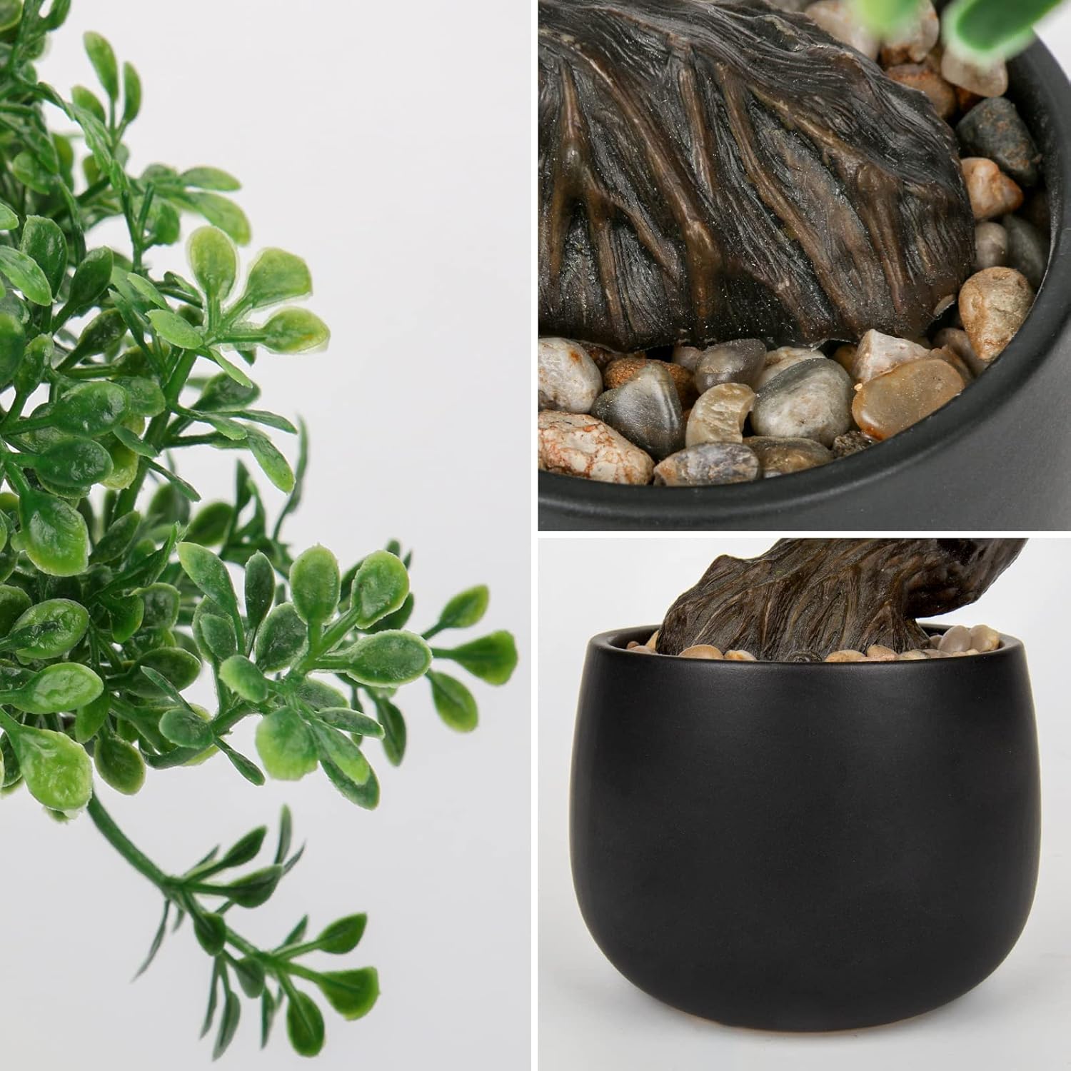 Oairse Artificial Bonsai Tree in Ceramic Pot – Faux Japanese Plant for Home & Office Décor