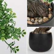 Oairse Artificial Bonsai Tree in Ceramic Pot – Faux Japanese Plant for Home & Office Décor