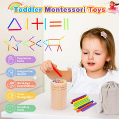 Montessori Wooden Color Sorting Toy – Educational Sensory Travel Toy for Ages 1–3