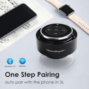 Upgraded Shower Speaker – IPX7 Waterproof Bluetooth Speaker with Suction Cup, Hook Clip, Mic & 12H Playtime – Black Silver