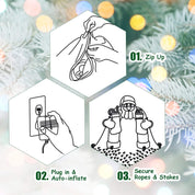 8FT LED Santa on Polar Bear – Self-Inflating, Built-in LED, Waterproof