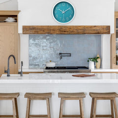 Modern Turquoise Wall Clock – Silent Non-Ticking Quartz Sweep for Home