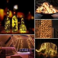 2 Pack Solar Powered String Lights, 16.4Ft 50 LEDs, Warm White Waterproof Fairy Lights for Indoor & Outdoor Decorations