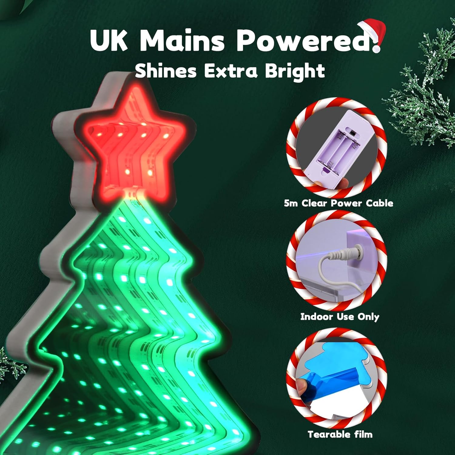 Multicolor LED Santa table decoration