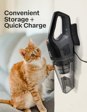 Cordless Handheld Vacuum Cleaner, Powerful Suction Portable Lightweight Mini Vacuum with 25–30Mins Long Runtime, Rechargeable Quick Charge Battery for Home, Car, Carpet, Stairs & Pet Hair Cleaning