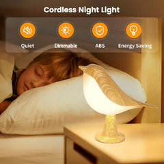 Haotao Touch Control Bird Lamp – 3-Way Dimmable USB Rechargeable LED Night Light