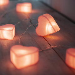 Pink Paper Heart Fairy String Lights 1.8m with 10 Warm White LEDs, Battery Operated Indoor Decor Lights with Timer