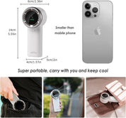 WHATOOK Handheld Fan, 2024 Powerful High Speed Cooling Turbo Mini Fan with LED Display, 5 Speeds USB Rechargeable Portable Fans, 2H Fast charging, Personal Small Stylish Travel Fan for Woman Outdoor
