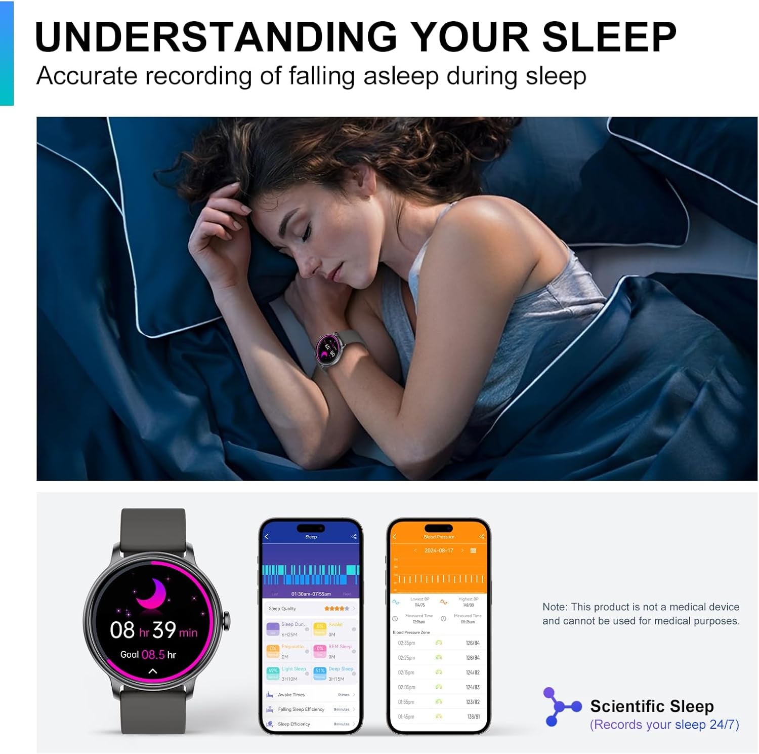 Smart Watch 1.43" AMOLED – Bluetooth Calls, Fitness Tracker, Heart & Sleep Monitor, IP68