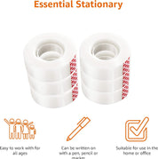 Matte Finish Transparent Tape Refills, 6-Pack Repairing Tape, 5.3 x 1.9cm, Translucent
