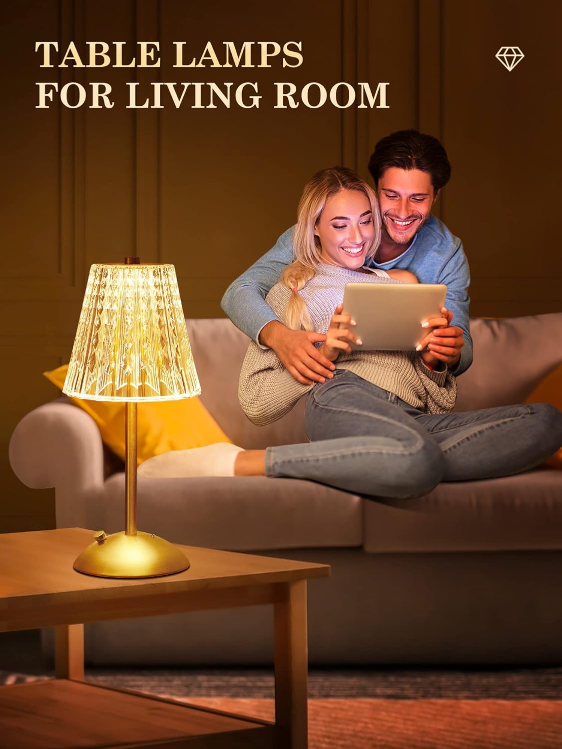 10-Way Dimmable Rechargeable Table Lamp – Touch Bedside Lamp with 3 Light Colors