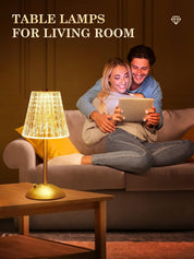 10-Way Dimmable Rechargeable Table Lamp – Touch Bedside Lamp with 3 Light Colors