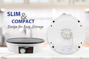 StarBlue 30.5cm White Electric Pancake & Crepe Maker 1000W – Adjustable Thermostat