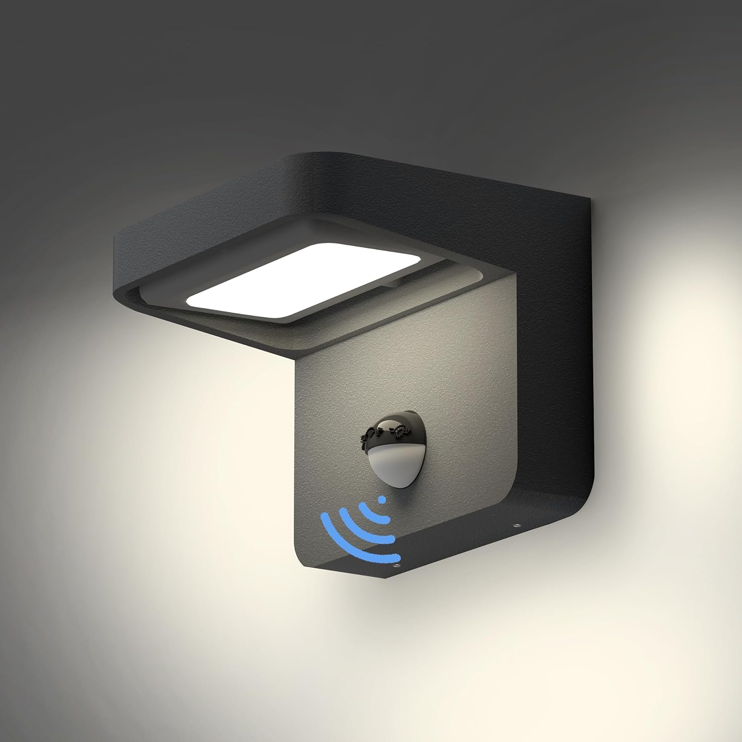 Outdoor LED Wall Light with Motion Sensor, IP44 Waterproof, Rotating Head, 4000K