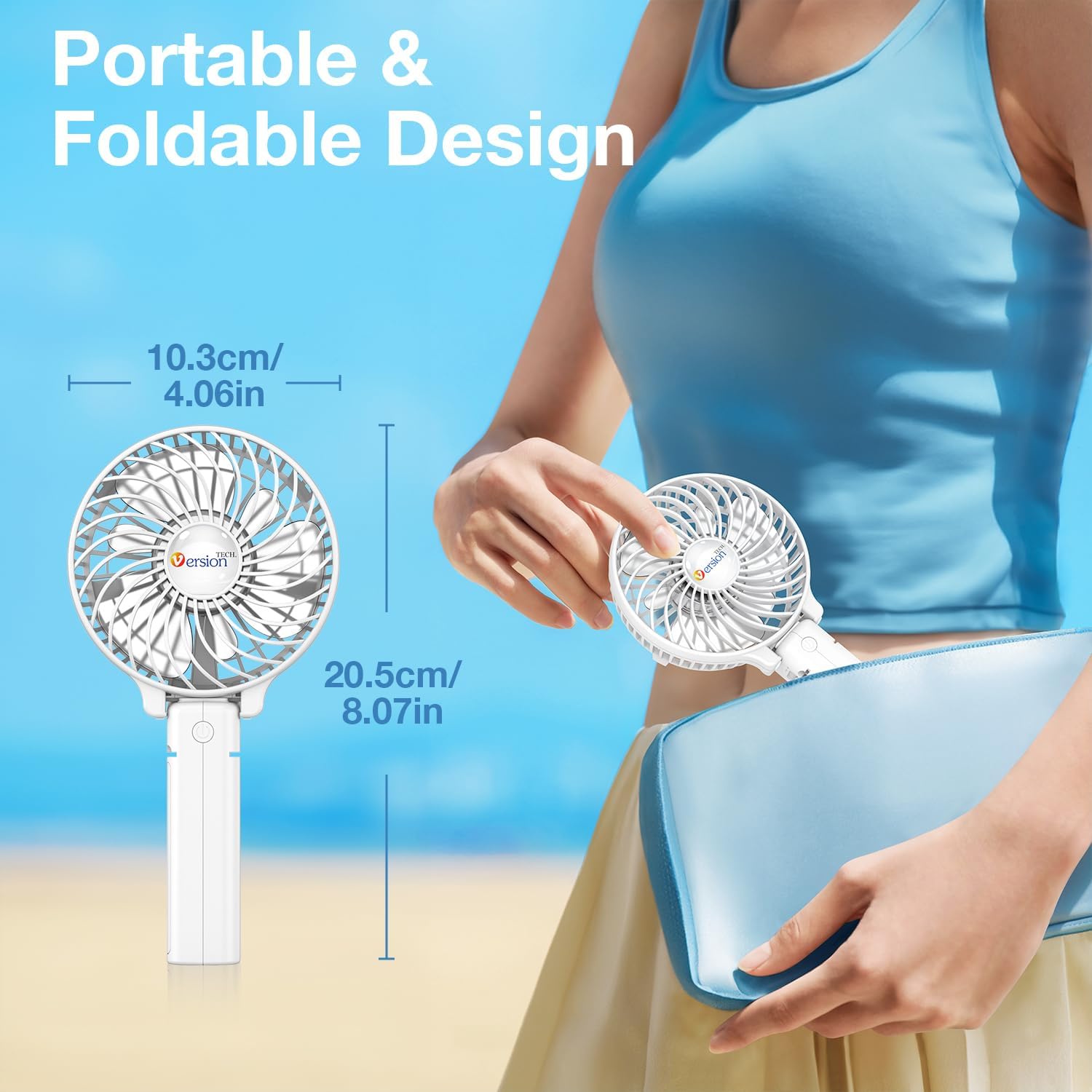 Portable Handheld Fan USB Rechargeable Mini Desk Fan