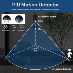 Outdoor Wall Lights 2 Pack – Up & Down Black Stainless Steel Sconces with PIR Motion Sensor, IP44 Waterproof, GU10 Mains Powered