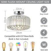 Modern Crystal Ceiling Light - K9 Crystal Chandelier with Gold Metal Frame