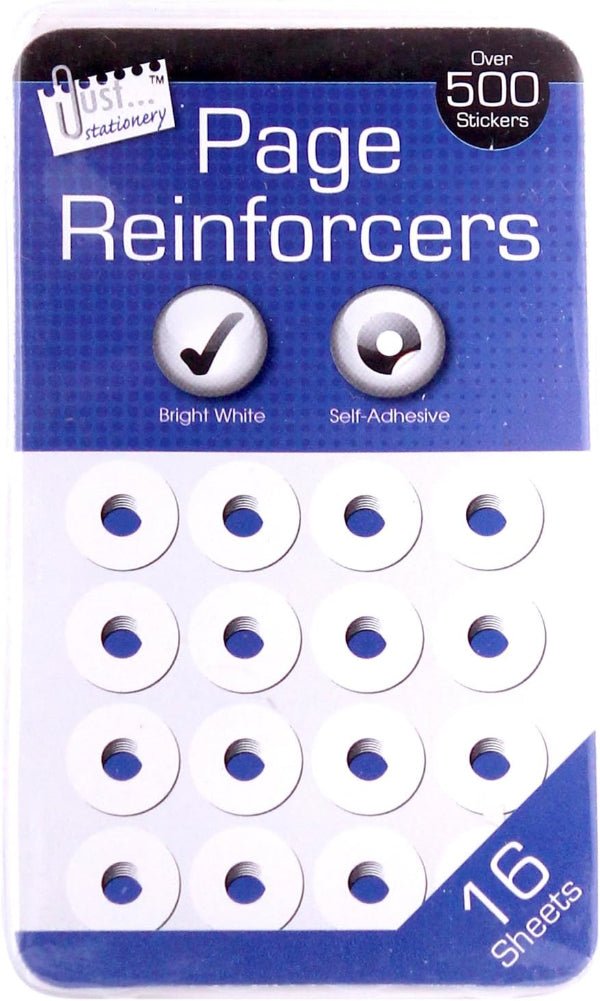 White Hole Reinforcer Labels – Self-Adhesive Ring Stickers for Paper Repair & Filing
