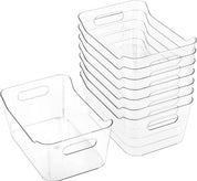 Tiawudi 8 Pack Plastic Storage Bins – Multi-Use Pantry & Home Organizer Containers