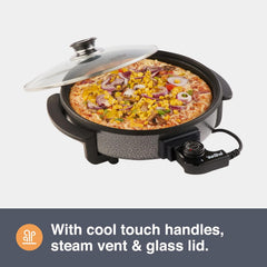 1.5L Electric Multi Cooker Pan – 30cm Non-Stick Frying Pan with Lid, Adjustable Temperature Control, 1500W