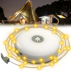 Camping String Lights for Tents Multifunctional Outdoor Portable Camping Light 33ft Outdoor String Lights 2000mah Battery Operated Tent Fairy String Lights Rechargeable Atmosphere Light for Outdoor