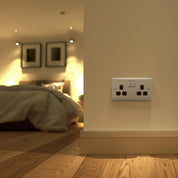 Double Switched 13A Power Socket – Brushed Steel