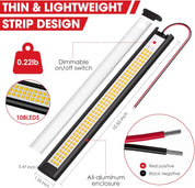 12V LED Light Strip 4000K Interior Trailer RV Cargo Van Shed Lights 2 Pack