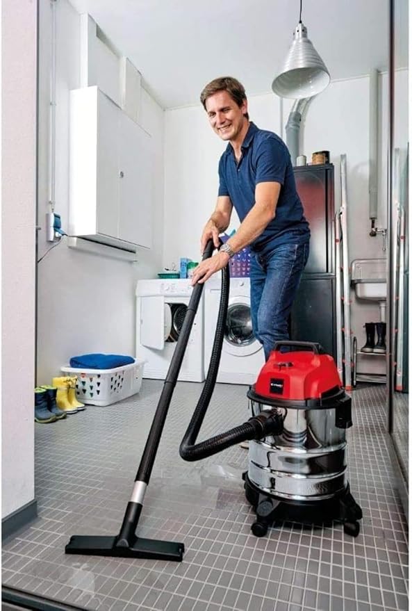 Einhell TC-VC 1820 S Wet and Dry Vacuum Cleaner – 1250W, 20L Stainless Steel Tank, Blow Function & Accessories Set
