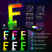 RGB LED Letter Light F USB APP Control
