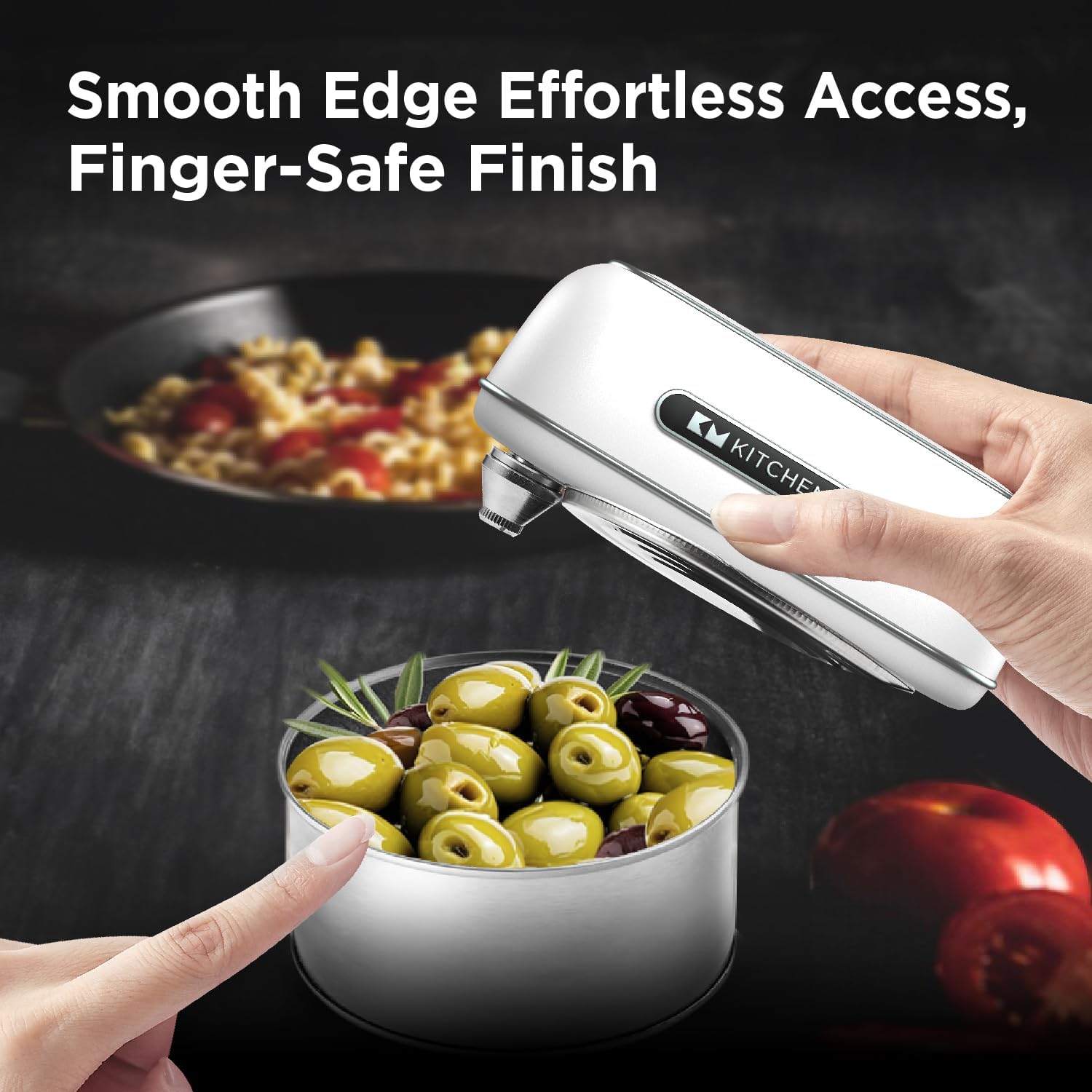 Kitchen Mama Orbit One Rechargeable Can Opener – White – Hands-Free, Type-C Charging