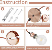 Step-by-step installation instructions for a pendant light fixture.