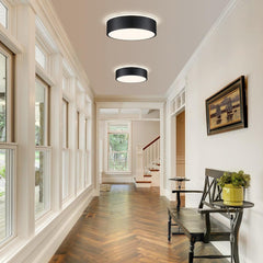 Modern LED Ceiling Light, 24W 4000K Black Metal Flush Mount Lamp 11.8 Inch for Bedroom, Living Room, Kitchen, Bathroom, Hallway, Dining Room, Lounge