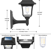 Solar Fence Lights Outdoor – 2 Pack Waterproof LED Wall Lights – Warm/Cold White – Garden, Patio & Yard Decor
