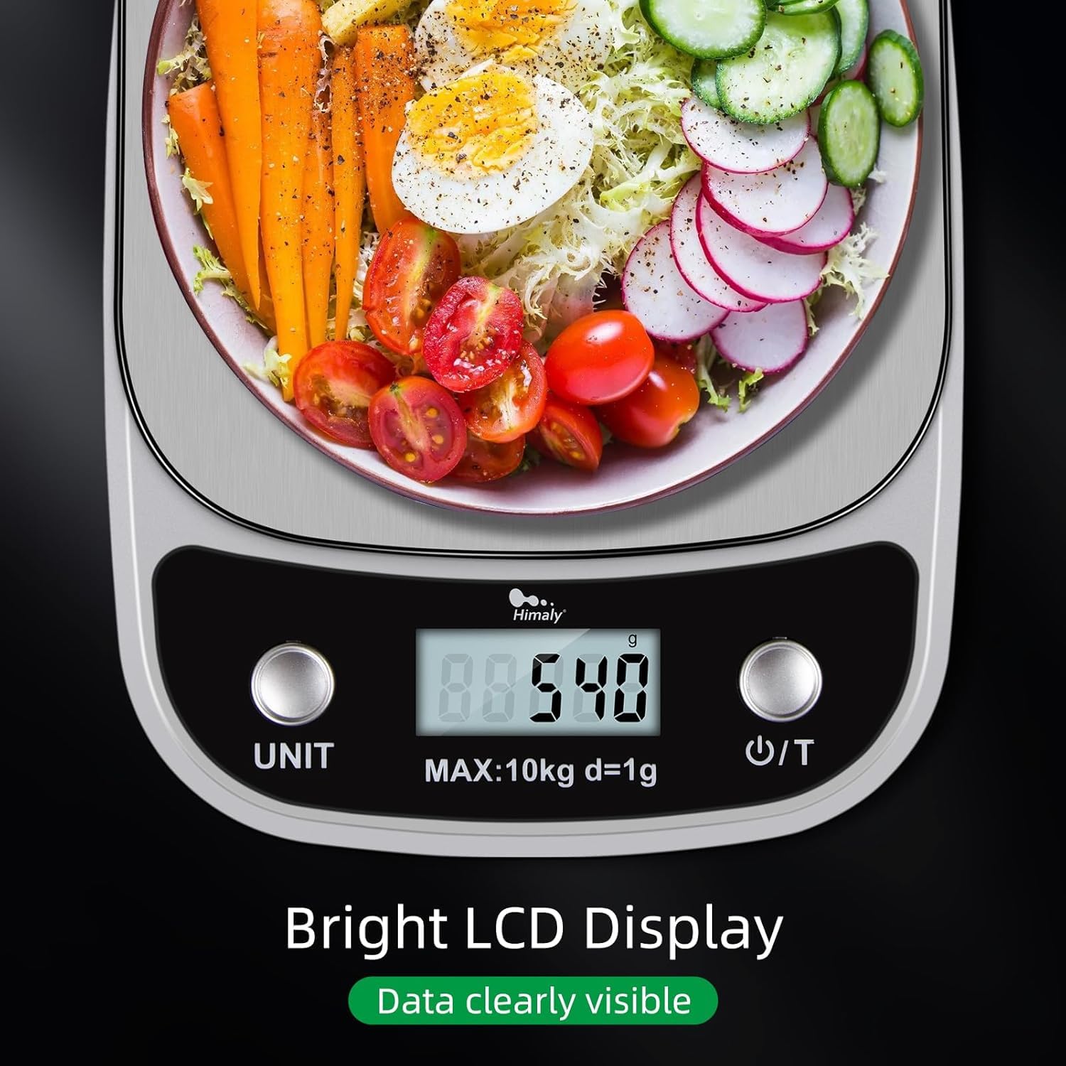 Digital Kitchen Scale 10kg – Stainless Steel Food Scale with LCD & Tare Function