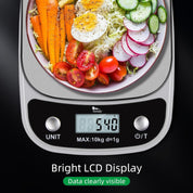 Digital Kitchen Scale 10kg – Stainless Steel Food Scale with LCD & Tare Function