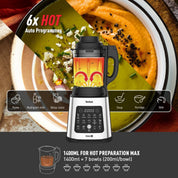 Blender & Soup Maker 2L – Perfectmix Cook with 10 Auto Programs, Smoothie Maker, Glass Jug, Removable Blades, Cleaning Brush
