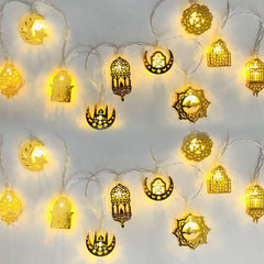 Eid Mubarak Decoration Lights, 9.8ft with 20 LED Warm Toned String Lights – Battery Operated, Perfect for Ramadan and Christmas Decor for Home, Tree, and Window