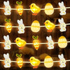 Easter String Lights 2M 20LED Battery Operated with Eggs, Bunny, Chicken, and Carrot for Indoor/Outdoor DIY Party Decor