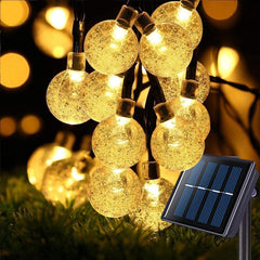 Solar String Lights Outdoor – 50 LEDs, Crystal Globe Lights, 8 Modes, 7M/24Ft, Waterproof Solar-Powered for Garden, Patio, Yard, Christmas, Parties, and Weddings