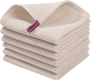 100% Cotton Kitchen Cleaning Cloths – Soft, Absorbent & Quick Dry Dish Cloths, 6-Pack