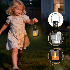 6-Piece Gold LED Candle Lantern Set – Mini Hanging Decorative Lanterns for Ramadan, Weddings & Home Decor