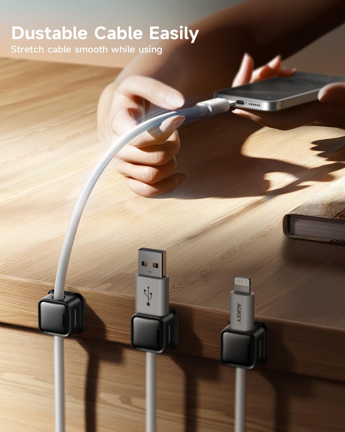 8-Pack Magnetic Cable Organizer Clips – Cord Holder & Wire Management for Desk, Office, Kitchen