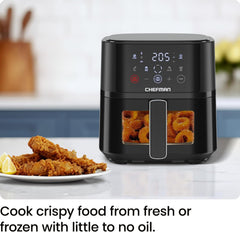 Air Fryer 3.75L – Compact Hi-Fry Technology for Crisp Results, Easy-View Window, 4 Presets, Touch Controls – Black
