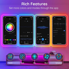 rgb music sync neon strip lights