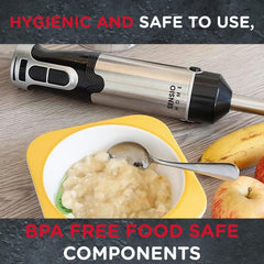 Sensio Home Hand Blender 200W Stick Immersion Blender – Black Handheld Food Processor with Stainless Steel Blade for Soups & Smoothies